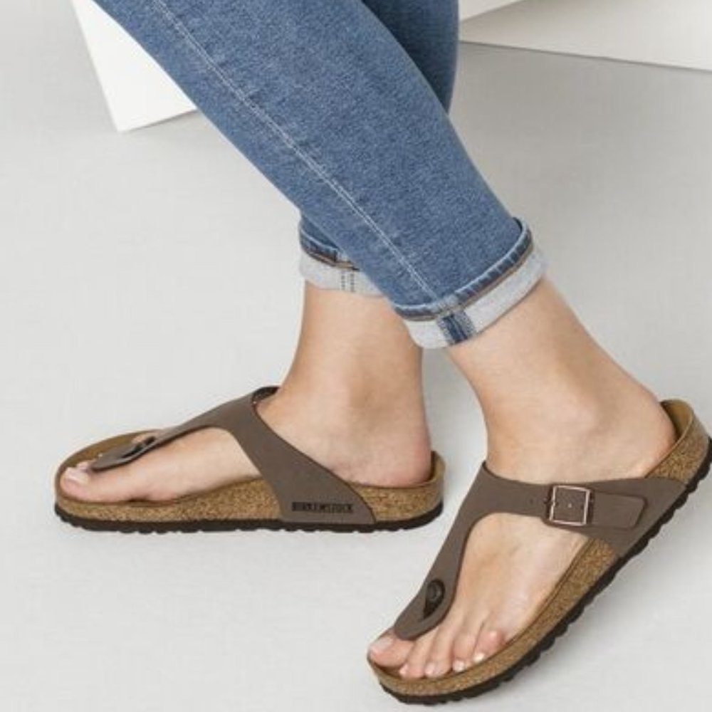 Birkenstock Nubuck Birko-Flor GIZEH - Mocca Brown (Pre-Loved) Size 42 - Picture 3 of 5